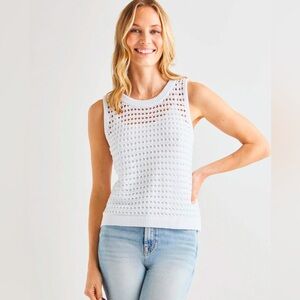 Splendid Asher Sweater tank white camisole size XS new with tags mesh sweater